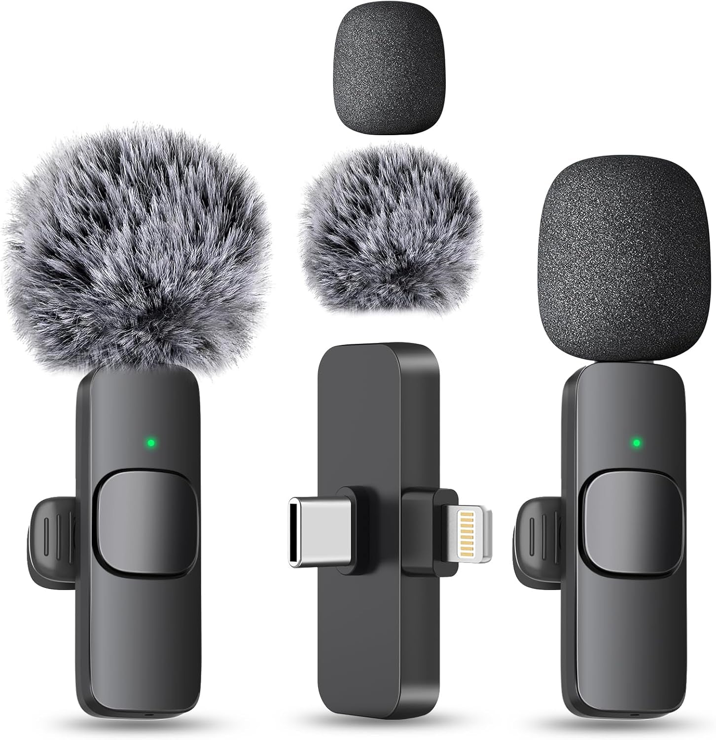 Professional Wireless Lavalier Lapel Microphone for Iphone, Ipad - Cordless Omnidirectional Condenser Recording Mic for Interview Video Podcast Vlog Youtube