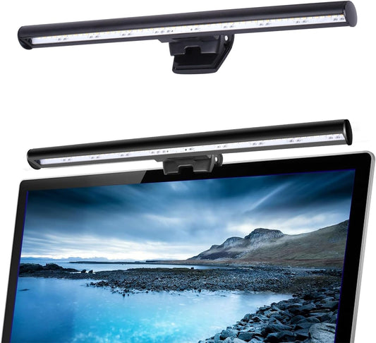 Laptop Monitor Lamp, LED Screen Light Bar, Adjustable Brightness & Color Temperature, Eye-Care Tablet Lamp for Keyboard, No Screen Glare, Space Saving, USB Powered, for Home& Office