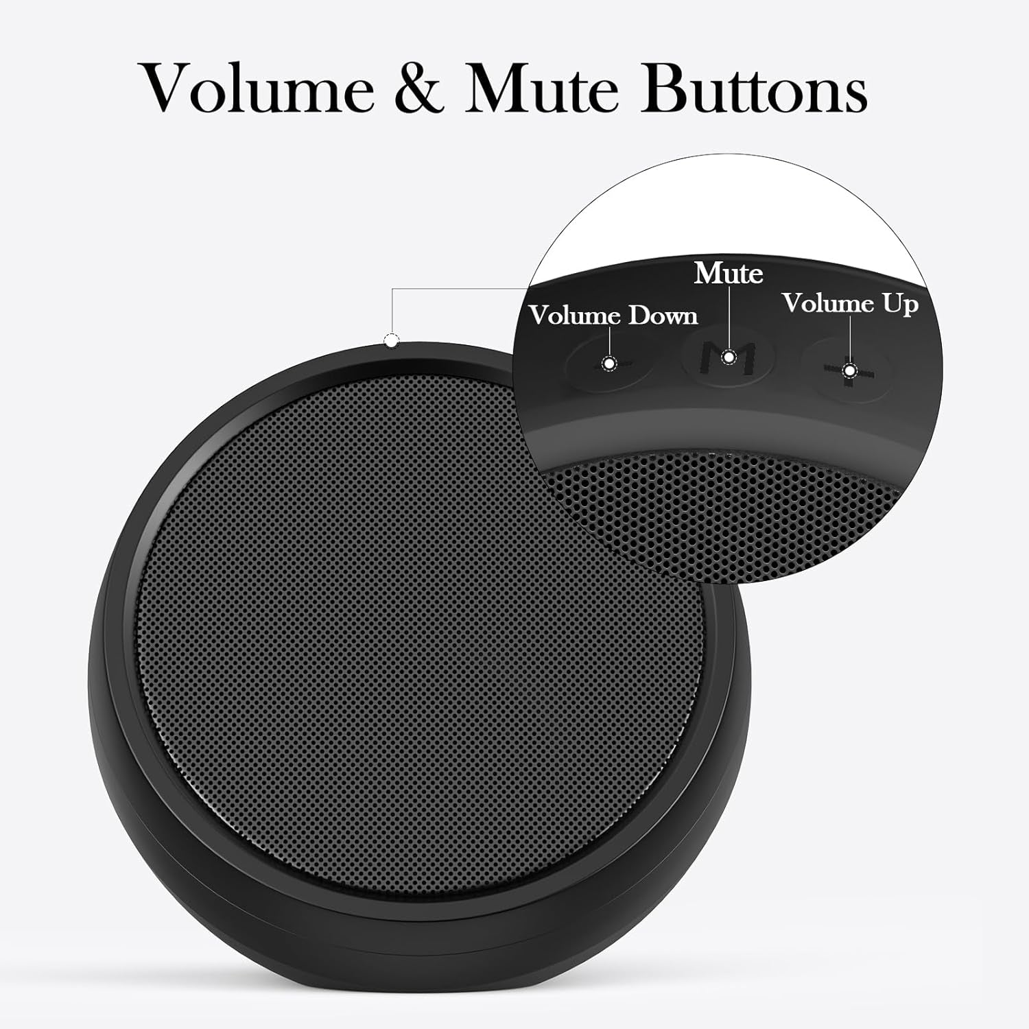 USB Computer Speaker for Laptop, External Speakers for Desktop Computer with Crystal Clear Sound, Rich Bass and Volume Buttons, Plug-N-Play (Black)
