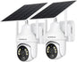 2K Solar Security Cameras Wireless Outdoor, 2 Pack 360° View Pan/Tilt Wifi Security Camera outside with Color Night Vision,Easy to Install, PIR Alarm, 2-Way Audio