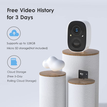 Security Cameras Wireless Outdoor, 2K Color Night Vision AI Motion Detection 2-Way Talk Battery Powered Wifi Home Indoor Camera IP65 Weatherproof Spotlight Siren Alarm Cloud/Sd Storage 2-Pack