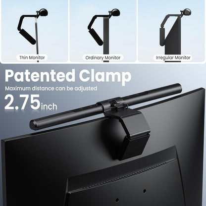 Computer Monitor Lamp, Screen Monitor Light Bar for Eye Caring, USB Reading LED Task Lamp with Auto-Dimming, Dimmable Light Bar, Touch Control, No Glare Space Saving Home Office Desk Lamps