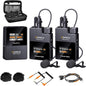 Boomx-D2 Wireless Lavalier Microphone, 2.4G Dual Lapel Mic with 2 Transmitters, Noise Cancellation, 656Ft Range, Compatible with Iphone, Android, Camera, for Youtube Video Recording Streaming