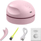 Portable Desktop Vacuum Cleaner, USB Charging, Pink, Best for Cleaning Dust, Crumbs, Piano, Computer, Car Etc.