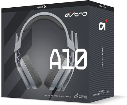 Logitech G Astro A10 Gen 2 Cross-Platform Wired Gaming Headset for Playstation 5/4, Xbox S|X, Nintendo Switch, PC: 3.5Mm Headphone Jack, 32Mm Drivers, Flip-To-Mute Mic, Over-Ear - Grey