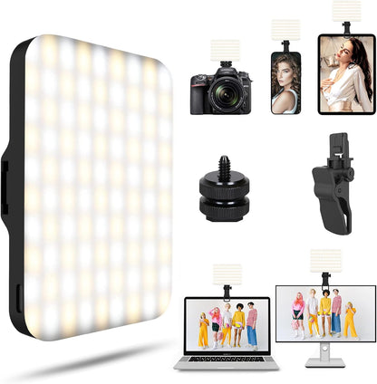 Selfie Light -  Usb-Rechargeable LED Phone Light - Portable Photo Light with 97+ CRI, up to 6500K Color Temperature for Selfie, Zoom Conference, Video, Makeup and Live Stream