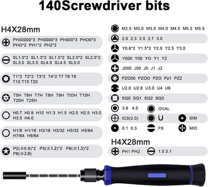 Precision Screwdriver Set, 152 in 1 Small Magnetic Screwdriver Set with Case, Electronic Repair Tool Kit for Computer, Laptop, Iphone, Macbook, PC,PS4/PS5, Xbox Controller, Jewelers, Glasses