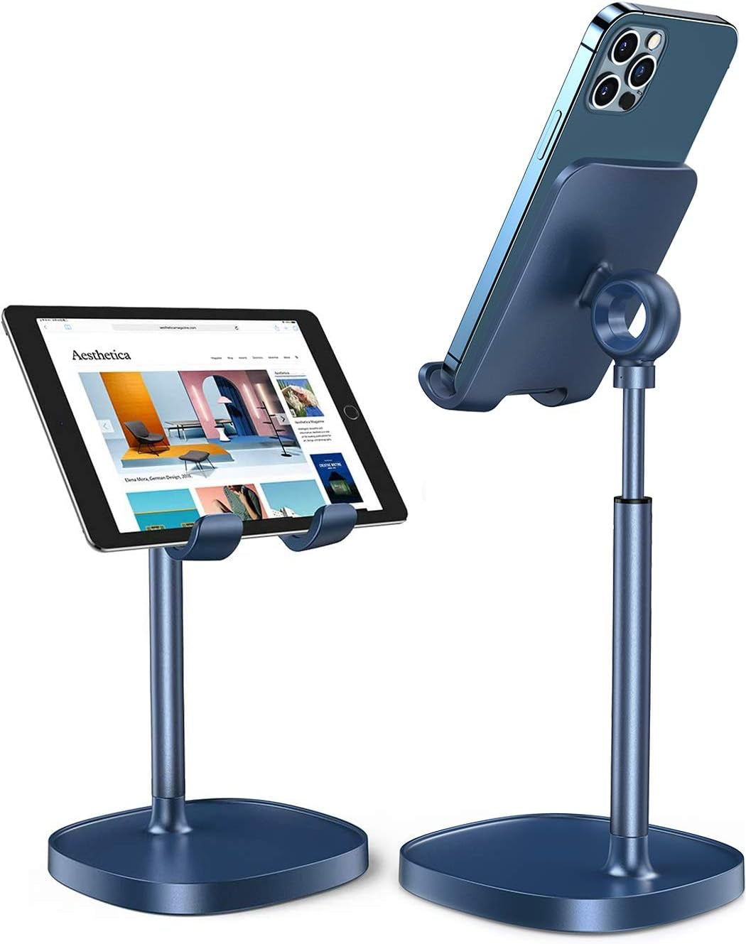 Cell Phone Stand Adjustable for Iphone Phone Holder for Desk, Office Desk Accessories PC Gaming Gifts for Her Kitchen Gadgets Clearance Essentials Fit Otterbox Case Switch Ipad Air Tablet 4-10In