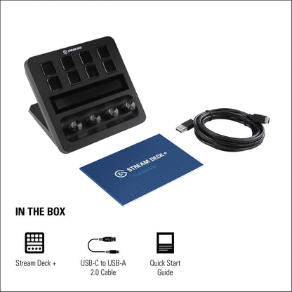 Stream Deck +, Audio Mixer, Production Console and Studio Controller for Content Creators, Streaming, Gaming, with Customizable Touch Strip Dials and LCD Keys, Works with Mac and PC