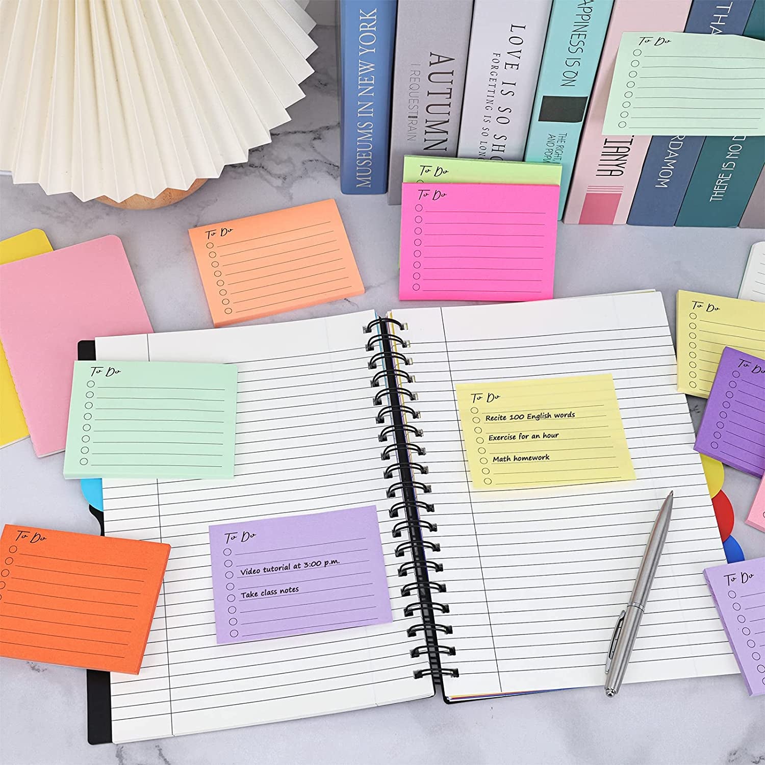 10 Pack Lined Sticky Notes, 3"X4", 500 Sheets, to Do List Notepad, Sticky Notes with Lines, to Do List Planner, Square Sticky Notes for Office, Meeting, School, Home
