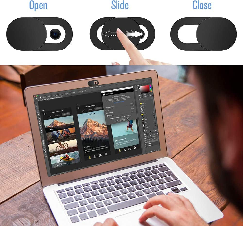 Webcam Cover Slide,[6 Pack] Ultra-Thin Laptop Web Camera Cover Compatible with Macbook,Laptop,Pc,Computer,Imac,Ipad, Iphone 6/7/8 Plus. 0.022In Thick Web Blocker Protect Your Privacy and Security