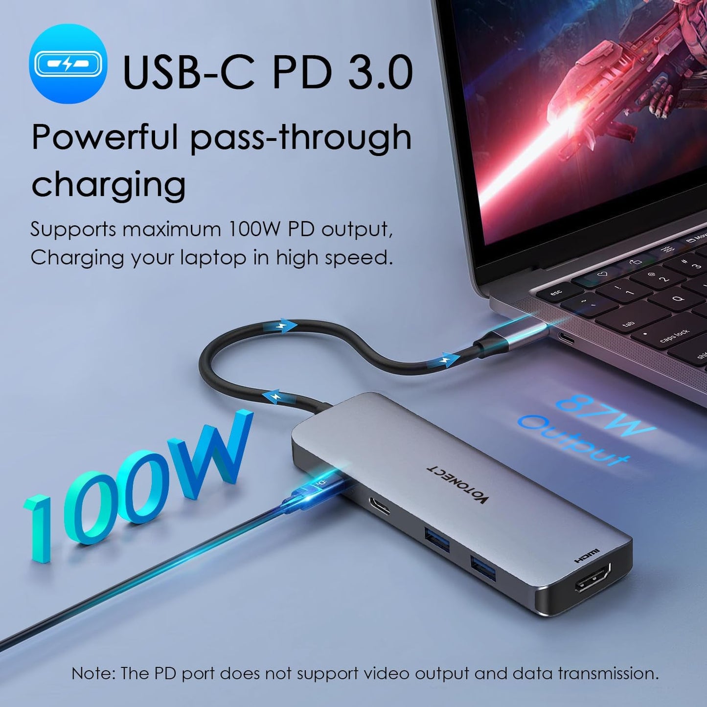 10-In-1 USB C Hub with 4K HDMI Adapter, SD/TF Card Reader, 100W PD Charging, 2 USB 3.0 Ports, and 2 USB 2.0 Ports for Macbook Pro/Air, Dell XPS, Lenovo Thinkpad, Etc.