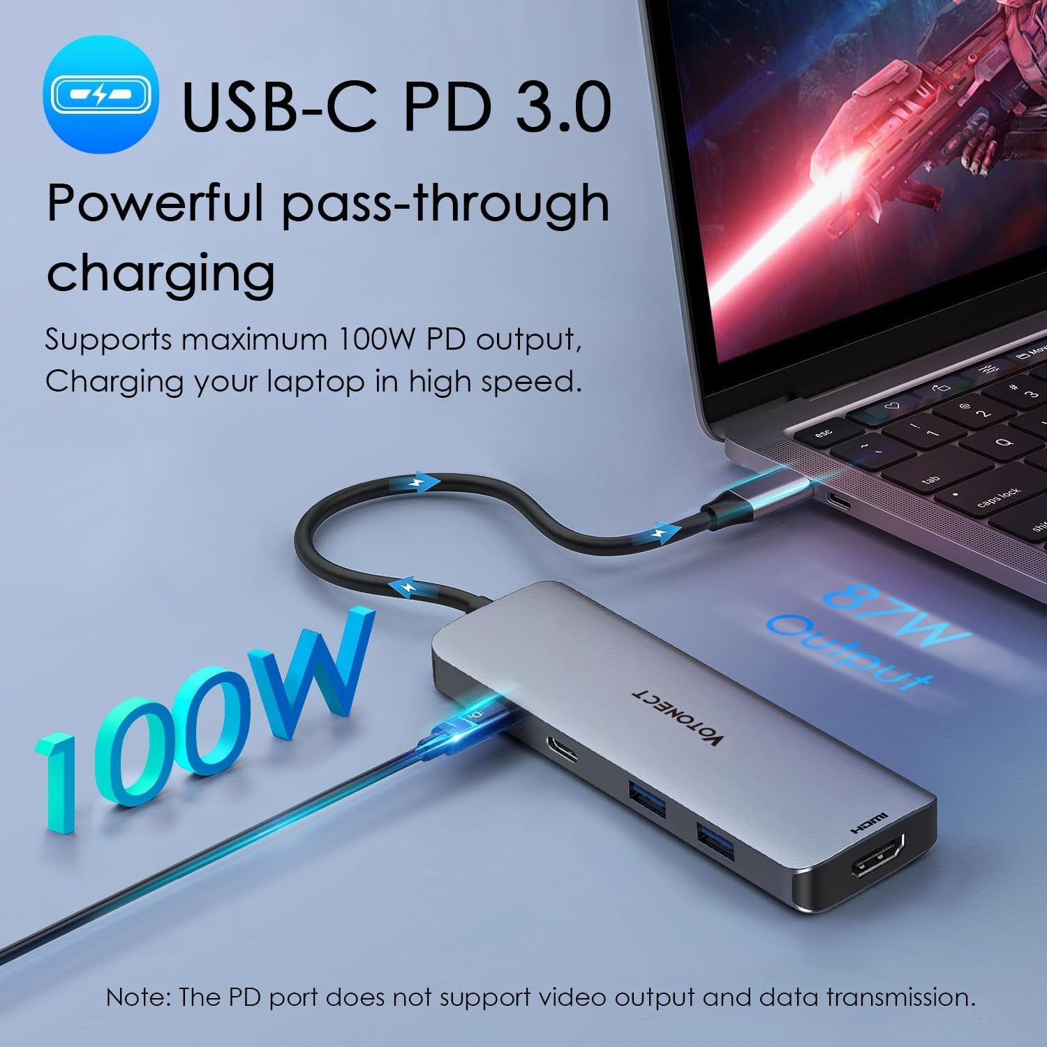 10-In-1 USB C Hub with 4K HDMI Adapter, SD/TF Card Reader, 100W PD Charging, 2 USB 3.0 Ports, and 2 USB 2.0 Ports for Macbook Pro/Air, Dell XPS, Lenovo Thinkpad, Etc.