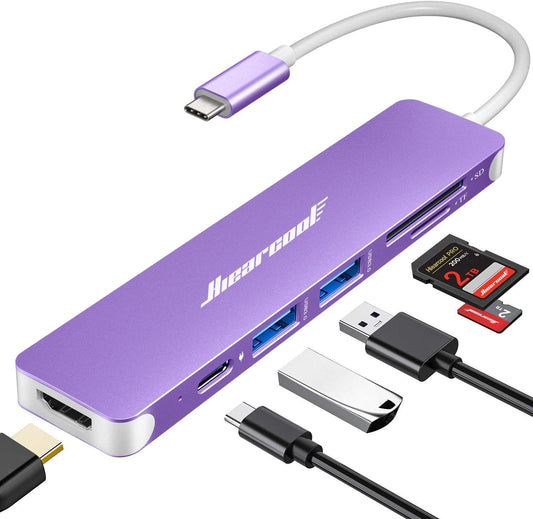 USB C Hub for Macbook Pro M2, USB-C Adapter for Mac-Book Air M1, USBC to HDMI Multi-Port Dongle 7 in 1 Type-C Dock for Mac Book Thunderbolt 3 4 Laptops and Other Type C Devices
