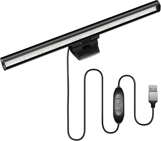 Laptop Monitor Light Bar, USB E-Reading LED Task Lamp, 3 Adjustable Color Temperature, 10 Dimming Brightness Levels, No Screen Glare, Space Saving, Eye Health Care, Portable for Travel