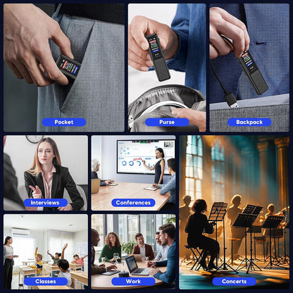 64GB Voice Recorder - Upgraded Digital Voice Activated Recorder with AI Noise Reduction Technology, Dictaphone Tape Recorder Device with Playback for Lectures Meetings/Classes/Interview