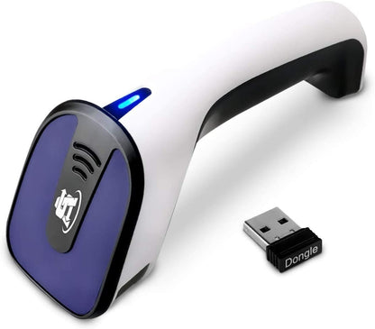 Portable Wireless Bluetooth Barcode Scanner: 3-In-1 Hand Scanners - Cordless, Rechargeable 1D and 2D Scan Gun for Inventory Management - Wireless, Handheld, USB Bar Code/Qr Code Reader