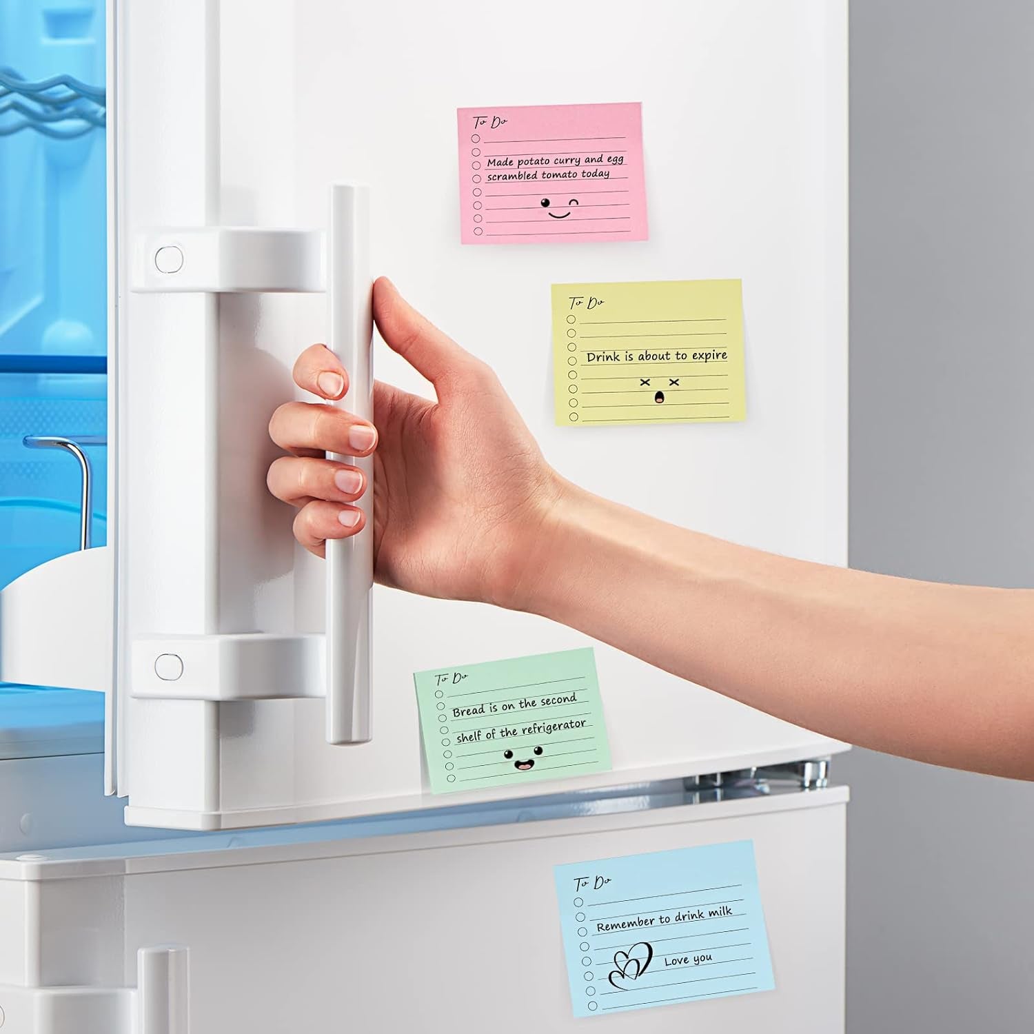 10 Pack Lined Sticky Notes, 3"X4", 500 Sheets, to Do List Notepad, Sticky Notes with Lines, to Do List Planner, Square Sticky Notes for Office, Meeting, School, Home