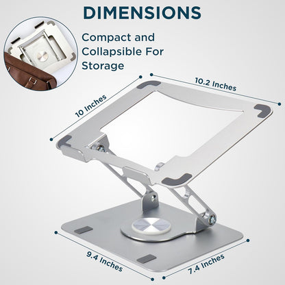 Swivel Laptop Stand for Desk, Adjustable Computer Ipad Stand for Desk W/ 360 Rotation, Portable Laptop Holder for Home Office Ergonomic Supplies