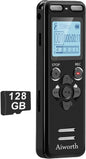 136GB Digital Voice Recorder Voice Activated Recorder for Lectures Meetings -  9860 Hours Sound Audio Recorder Dictaphone Recording Device with Playback,Mp3 Player,Password,Variable Speed.