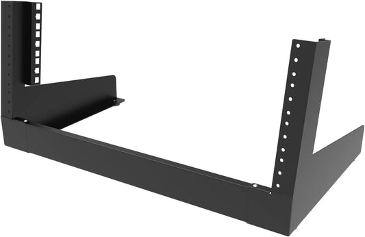 4U Desktop Network Rack 19 Inches Small Open Frame Rack 2 Post Free-Standing Tabletop Rack for Server, Patch Panel, Data, AV, It,Studio or Networking Equipments (4U)