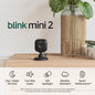 Mini 2 (Newest Model) — Home Security & Pet Camera(S) with HD Video, Color Night View, Motion Detection, Two-Way Audio, and Built-In Spotlight — 1 Camera (Black)
