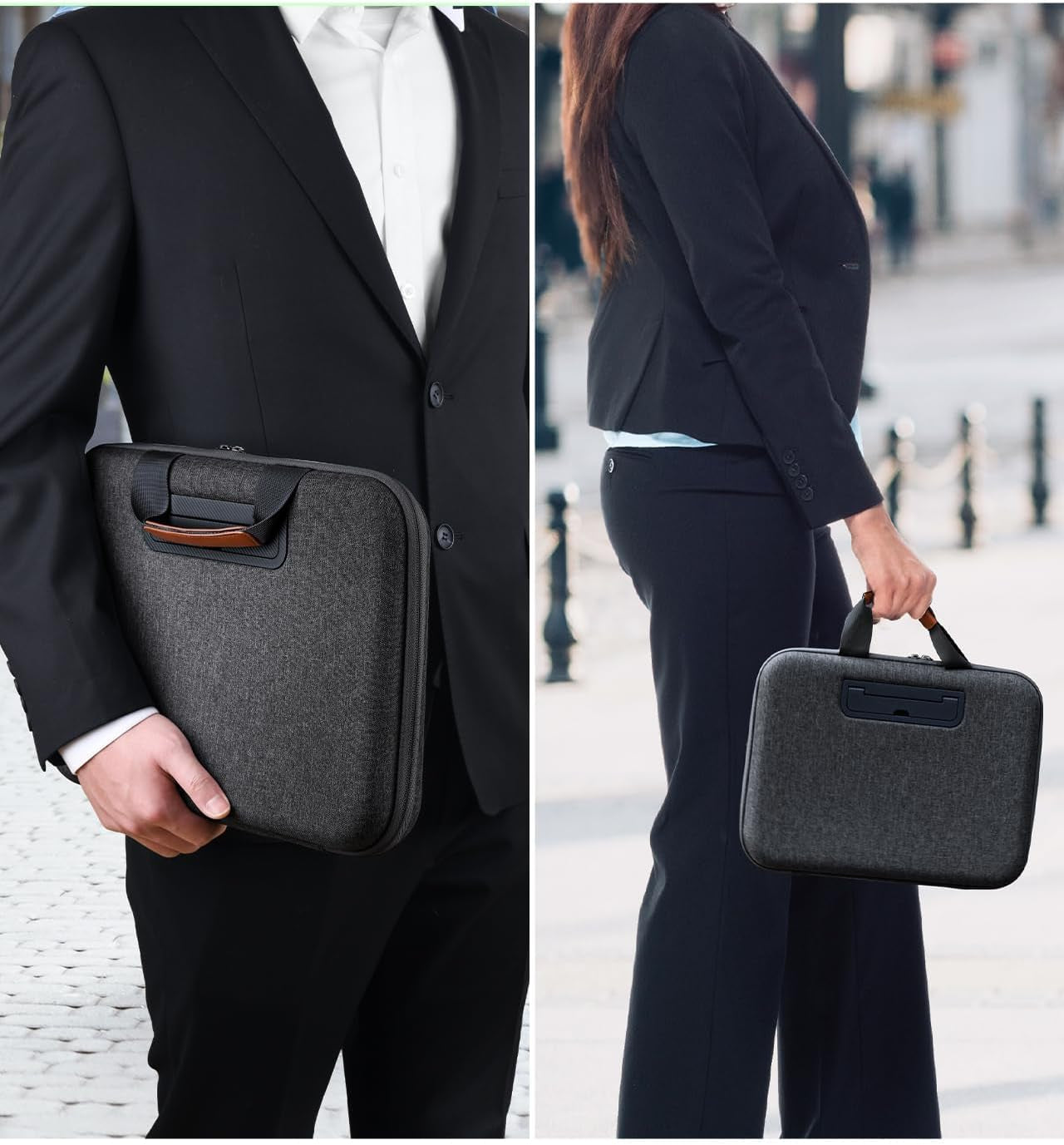 Laptop Case, Laptop Sleeve Bag 14 Inch, Water Resistant Computer Cases for Laptops, Multiple Lap Desk for Men Women, Compatible with Mackbook Air, Lenovo, HP, Dell, Asus Notebook (Dark Grey)