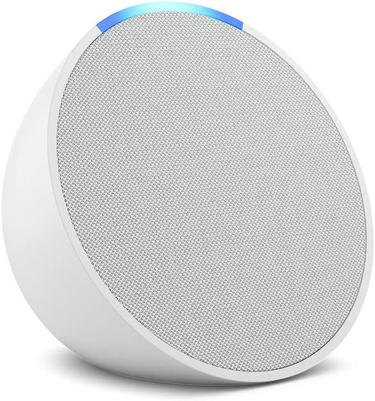 Echo Pop (Newest Model), Our Smallest Alexa Speaker, Fits in Any Room, Glacier White