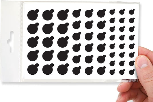 Webcam/Camera Vinyl Covers | Low-Tack Restickable Webcam Sticker | Multiple Sizes | Black 57-Pack Tabbed (Muted Matte)