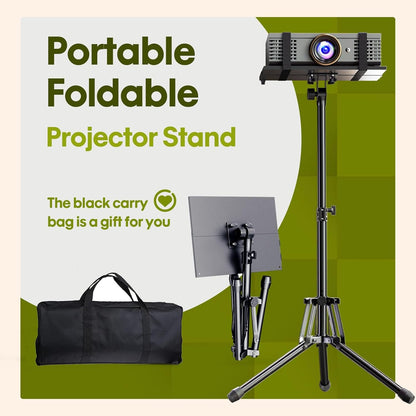 Projector Stand Laptop Tripod Stand - Portable Stand Adjustable Height 20 to 60 Inch, Projector Stand with Gooseneck Phone Holder ＆ Mouse Tray, Laptop Floor Stand for Podium, Home, Studio, DJ Racks