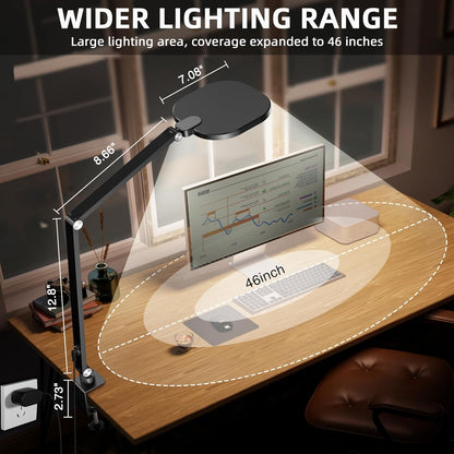 Video Conference Light for Computer, Dimmable Zoom Lighting for Video Calls, Meeting, Laptop & Webcam, 15W Ring Light with C- Clamp,Swing Arm, Remote, Memory & Timer CRI >95