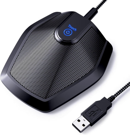 Conference USB Microphone, Omnidirectional Condenser PC Mic for Video Conference, Recording, Skype, Online Class, Court Reporter, Plug & Play Compatible with Mac OS X Windows PC Compute, G11