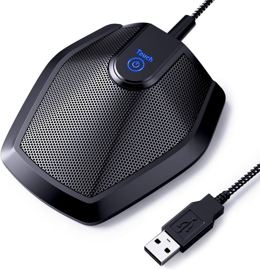 Conference USB Microphone, Omnidirectional Condenser PC Mic for Video Conference, Recording, Skype, Online Class, Court Reporter, Plug & Play Compatible with Mac OS X Windows PC Compute, G11
