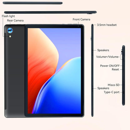 Tablet,10.1" Android Tablet with Octa-Core Processor 10GB RAM 128GB ROM HD IPS Touchscreen 8H Battery, Wi-Fi 6, BT 5.0, Dual Camera, Google Tablets 2025