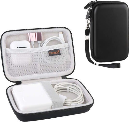 Carrying Case for Macbook Air Pro Charger Magsafe/Magsafe 2 Power Adapter, Iphone 16/16 Pro Magsafe Charger, USB C Hub, Type C Hub, USB Multiport Adapter, Hard Shockproof Bag, Black