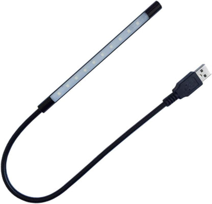 Keyboard Light Laptop Lamp USB LED 5V 1W 10 LED Long Gooseneck Touch Dimmer Lamp (Black)