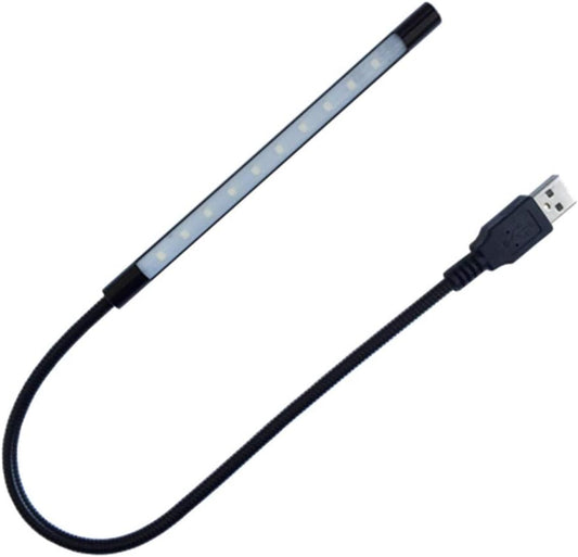 Keyboard Light Laptop Lamp USB LED 5V 1W 10 LED Long Gooseneck Touch Dimmer Lamp (Black)