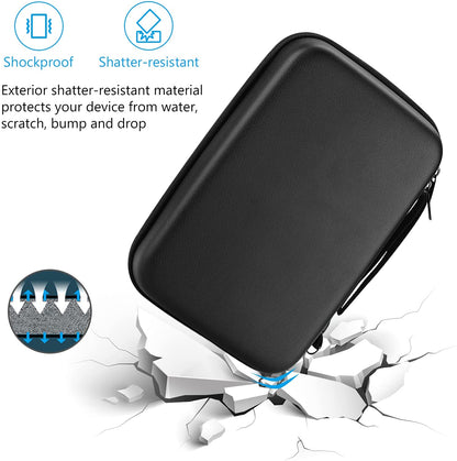 Hard Travel Electronic Organizer Case for Macbook Power Adapter Chargers Cables Power Bank Apple Magic Mouse Apple Pencil USB Flash Disk SD Card Small Portable Accessories Bag -L, Black