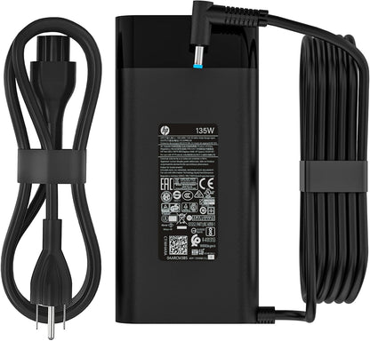 135W Laptop Charger Fit for HP Spectre X360 15 16 Pavilion Gaming 15 16 15-Ec0751Ms Omen 15 17 Envy 13 14 for HP L15534-001 TPN-DA11 TPN-CA13 19.5V 6.9A Ac Adapter Power Supply Cord