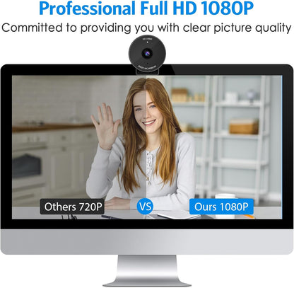 1080P Webcam - USB Webcam with Microphone & Physical Privacy Cover, Noise-Canceling Mic, Auto Light Correction, Fixed Focus, C950 Ultra Web Cam W/ 70°View for Meeting/Online Classes/Zoom/Youtube