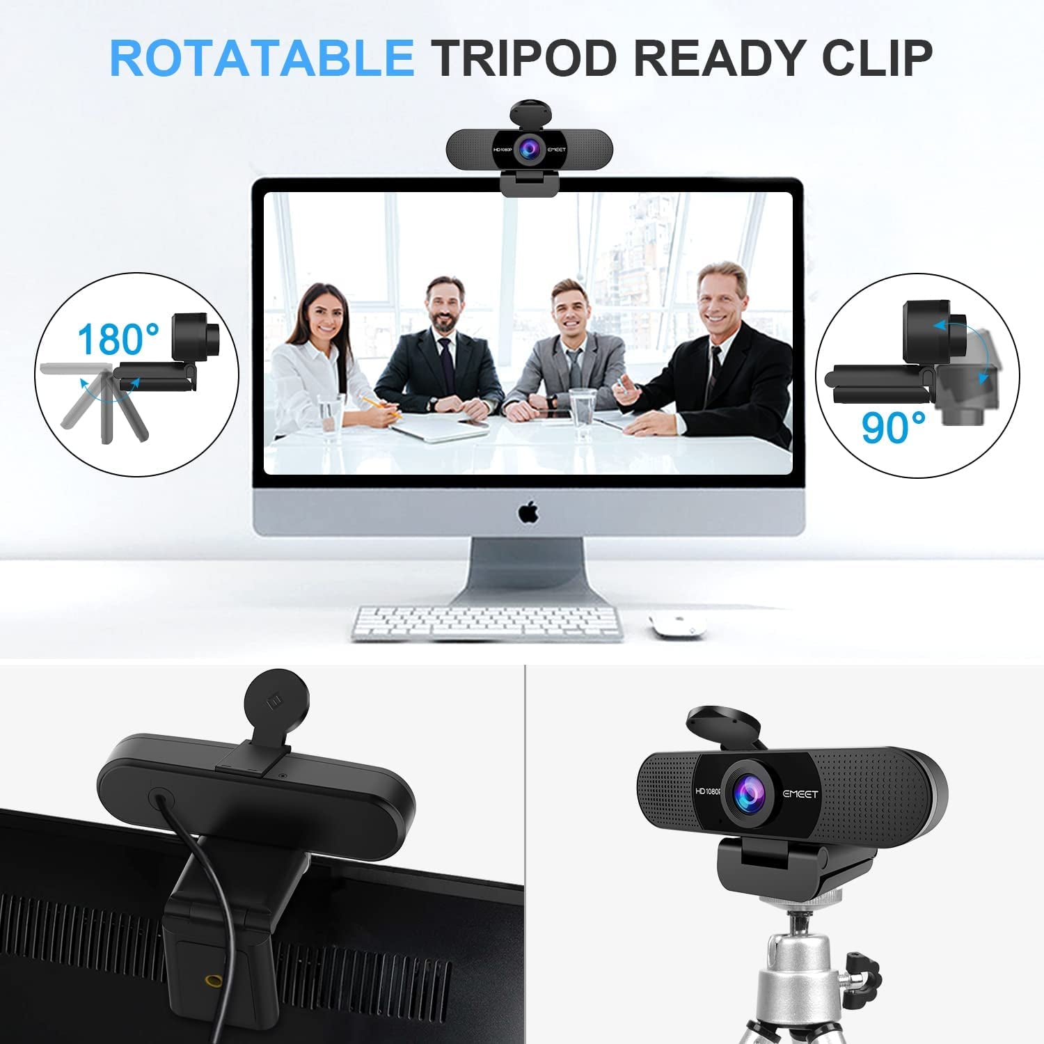 1080P Webcam with Microphone, C960 Web Camera, 2 Mics Streaming Webcam, 90°FOV Computer Camera, Plug and Play USB Web Cam for Online Calling/Conferencing, Zoom/Skype/Facetime/Youtube, Laptop/Pc