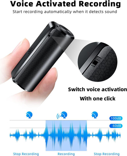 128G Magnetic Voice Recorder with Ai-Intelligent Triple Noise Reduction,35 Days Continuous Recording Device,Voice Activated Audio Recorder,Digital Voice Recorder for Meetings/Interviews/Classroom…