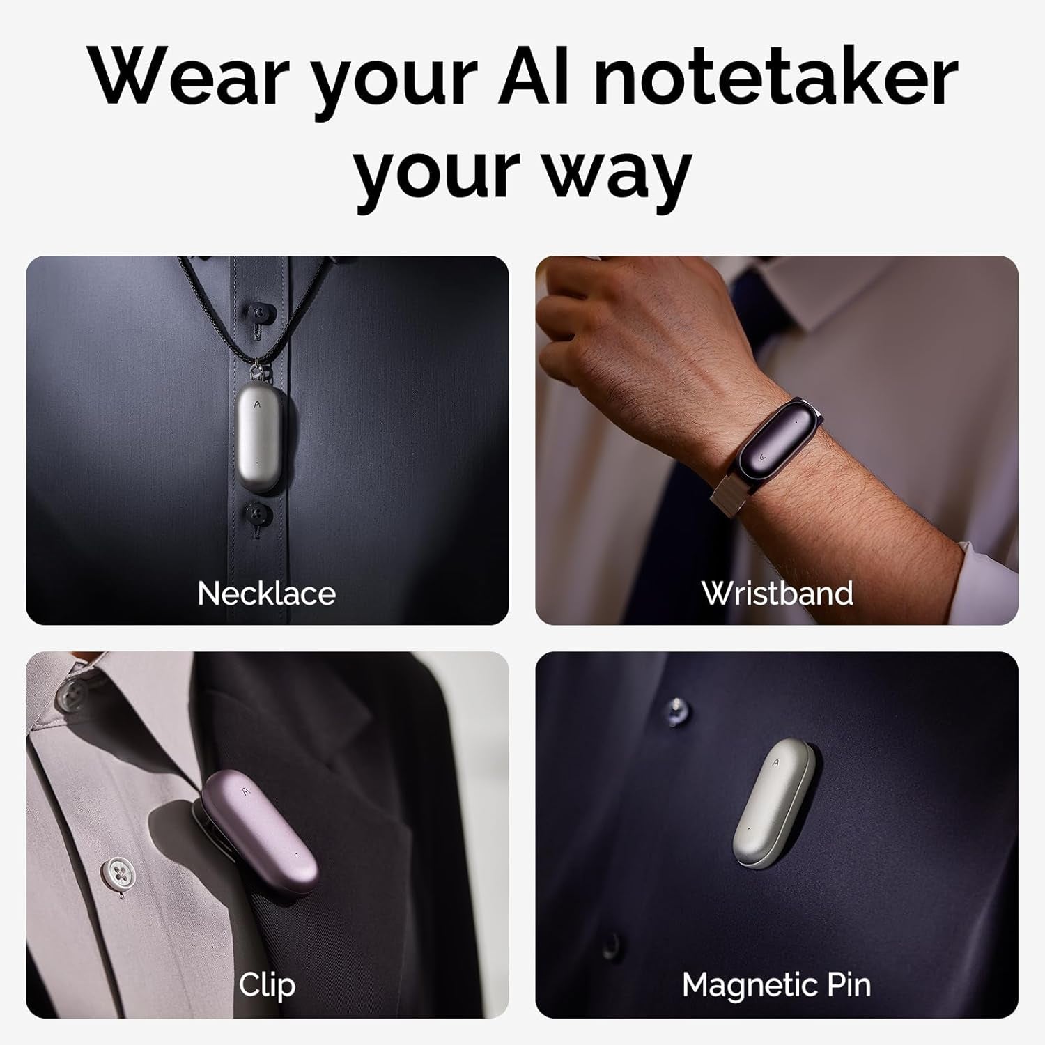 AI Voice Recorder,  Notepin Voice Recorder, App Control, AI Notetaker, AI Transcribe & Summarize Support 112 Languages, 64GB Memory, Audio Recorder for Lectures, Meetings, Gray