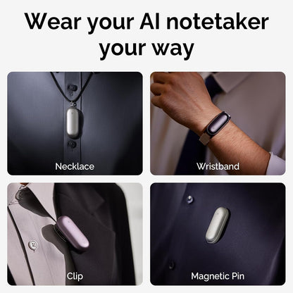 AI Voice Recorder,  Notepin Voice Recorder, App Control, AI Notetaker, AI Transcribe & Summarize Support 112 Languages, 64GB Memory, Audio Recorder for Lectures, Meetings, Gray