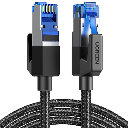 Cat 8 Ethernet Cable 6FT, High Speed Braided 40Gbps 2000Mhz Network Cord Cat8 RJ45 Shielded Indoor Heavy Duty LAN Cables Compatible for Gaming PC PS5 Xbox Modem Router 6FT