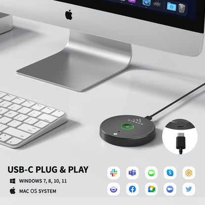 USB Microphone,Desktop Computer Mic, Mute Button with LED Indicator,Ai Noise Reduction,Plug & Play Omnidirectional Condenser PC Laptop Mics,For Online Calls/Class/Recording Video