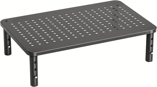 Monitor Stand, Monitor Stand Riser 3 Height Adjustable, Monitor Riser with Airflow Vents, Laptop Stand for Desk, Laptop Riser, Desk Organizer for Monitor, 15.6" Laptop, PC, Printer