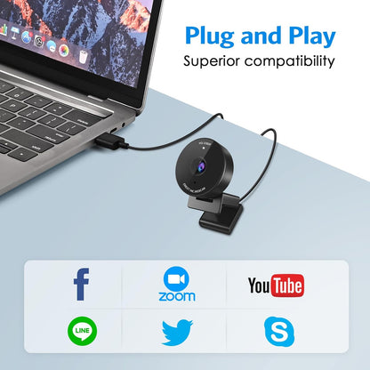 1080P Webcam - USB Webcam with Microphone & Physical Privacy Cover, Noise-Canceling Mic, Auto Light Correction, Fixed Focus, C950 Ultra Web Cam W/ 70°View for Meeting/Online Classes/Zoom/Youtube