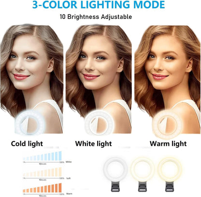Video Conference Lighting,  6.3" Ring Light with Stand Clip on Laptop Desktop Ring Light for Video Calls, Webcam, Remote Working, Zoom Meetings, Live Streaming, Online Teaching, Interview