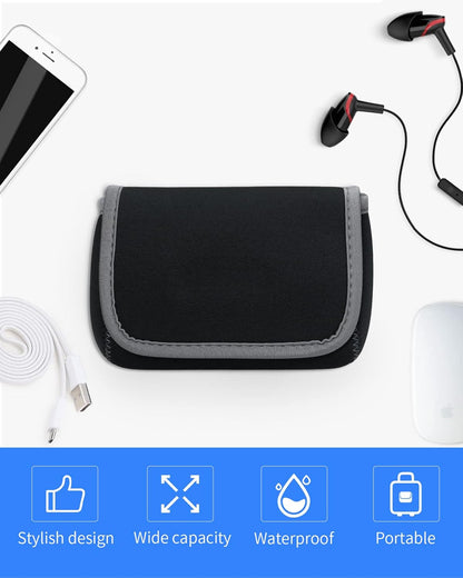 Tech Pouch Storage Small Bag Cases for Accessories Laptop Macbook Power Adapter, Wireless Mouse, Iphone Charger, Cellphone, Power Bank, Cord Travel Cable Electronic Organizer - Dark Gray
